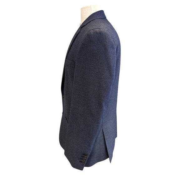 Murano Mens Slim Fit Blue Blazer Jacket - Picture 2 of 12